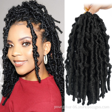 Synthetic Butterfly Locs Braiding Hair Distressed Water Wave Passion Faux Locs Crochet Hair Wavy Dread Butterfly Locs